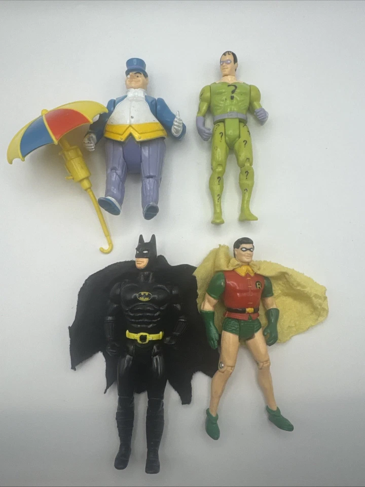 Batman Película 1989 Batman, Robin, Penguin, Riddler DC Vintage Toy Biz Lote Foto 1 de 1