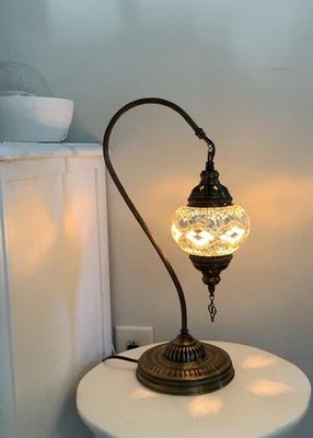 Турецкая лампа турецкая марокканская мозаика настольная прикроватная лампа 100% ручная работа 18 дюймов - Изображение 1 из 4