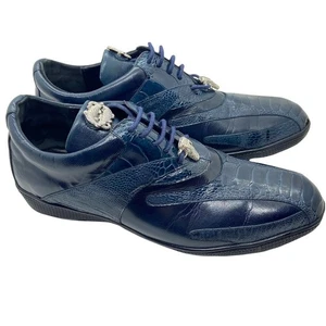 Studio Belvedere Sneaker Schuhe Herren Größe 8 M Bene Marineblau Strauß Schnürschuhe - Bild 1 von 17