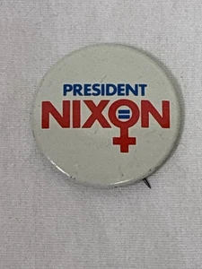 Vintage Creep 1972 President Nixon For Women Campiagn Button Pinback Politics - Picture 1 of 5