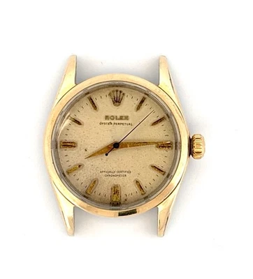 Rolex Oyster Perpetual Ref 6634 Oro 14K Tapa 34 mm Automático Vintage Reloj Hombre Foto 1 de 4
