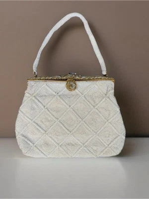 Vintage Micro Beaded Evening Bag Hand Made In Made In Belgium Bergdorf Goodman - Image 1 of 4