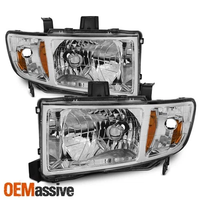Fits 06-14 Honda Ridgeline  Replacement Clear Headlights Left + Right Headlamps - Image 1 of 4