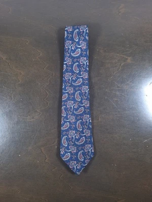 Corbata para hombre Christian Dior (100 % seda) tejida en Italia (azul, rosa) cachemira 58" 3,5 Foto 1 de 4