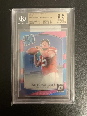2017 Donruss Optic Rated Rookie Patrick Mahomes II #177 Pink Prizm (RC) BGS 9.5 - Image 1 of 2