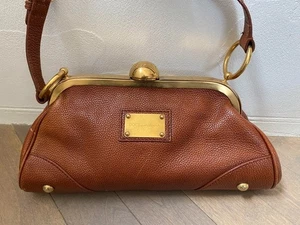 Dolce & Gabbana Hand Bag Tote Bag Leather Gold Auth Purse Shoulder Bag JAPAN - Picture 1 of 18