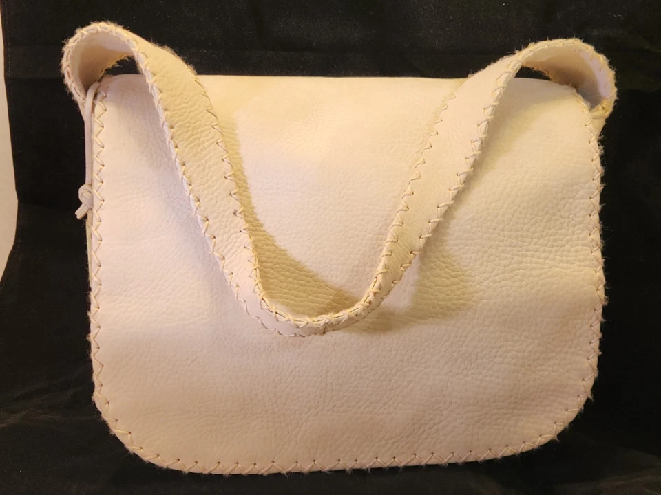 Bolso Cartera Antonio Melani Cuero Beige Auténtico Cuero Real Foto 1 de 4