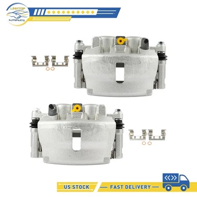 Front Pair w/ Bracket For 2006 2007 2008 2009 GMC Envoy Brake Calipers - Image 1 of 4