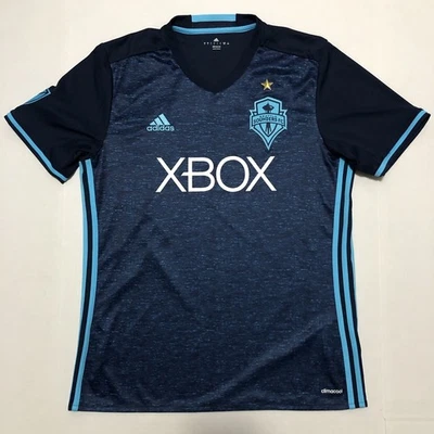 Seattle Sounders FC XBOX Adidas Alternate Jersey Men's Large Navy Climacool 2016 - Image 1 of 4