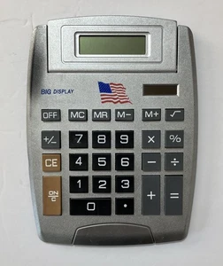 Big Display Electronic Calculator 8-Digit 5 X 7 Tilt Display Solar Power - Picture 1 of 1
