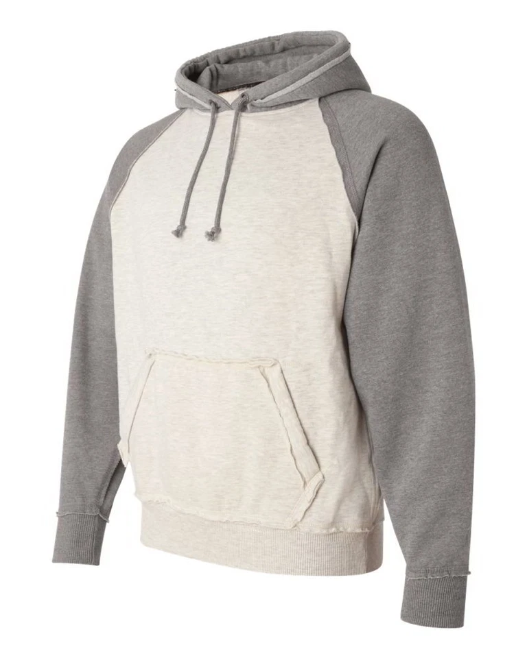 J. America Vintage Heather Hooded Sweatshirt 8885 - Oatmeal Heather/Smoke Hea... - Image 1 of 1