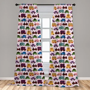 Cars Microfiber Curtains 2 Panel Set for Living Room Bedroom in 3 Sizes - Picture 1 of 2