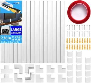 236" Cord Hider Cord - Cover Wire Cords,15 Pcs Paintable Cable Concealer, PVC C - Picture 1 of 8