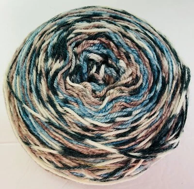 Sock Yarn Unit of 1 No Label Wool/Nylon New Brown/Blue/Cream - Image 1 of 4