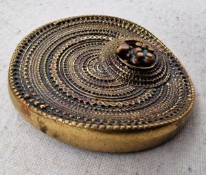 Jorma Laine Sombrero Turun Hopea Finland large bronze brooch vintage Nordic - Picture 1 of 6