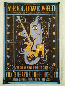 Póster de concierto 19" Yellowcard 2005 Boulder CO Acceptance Pink Spiders - Imagen 1 de 1