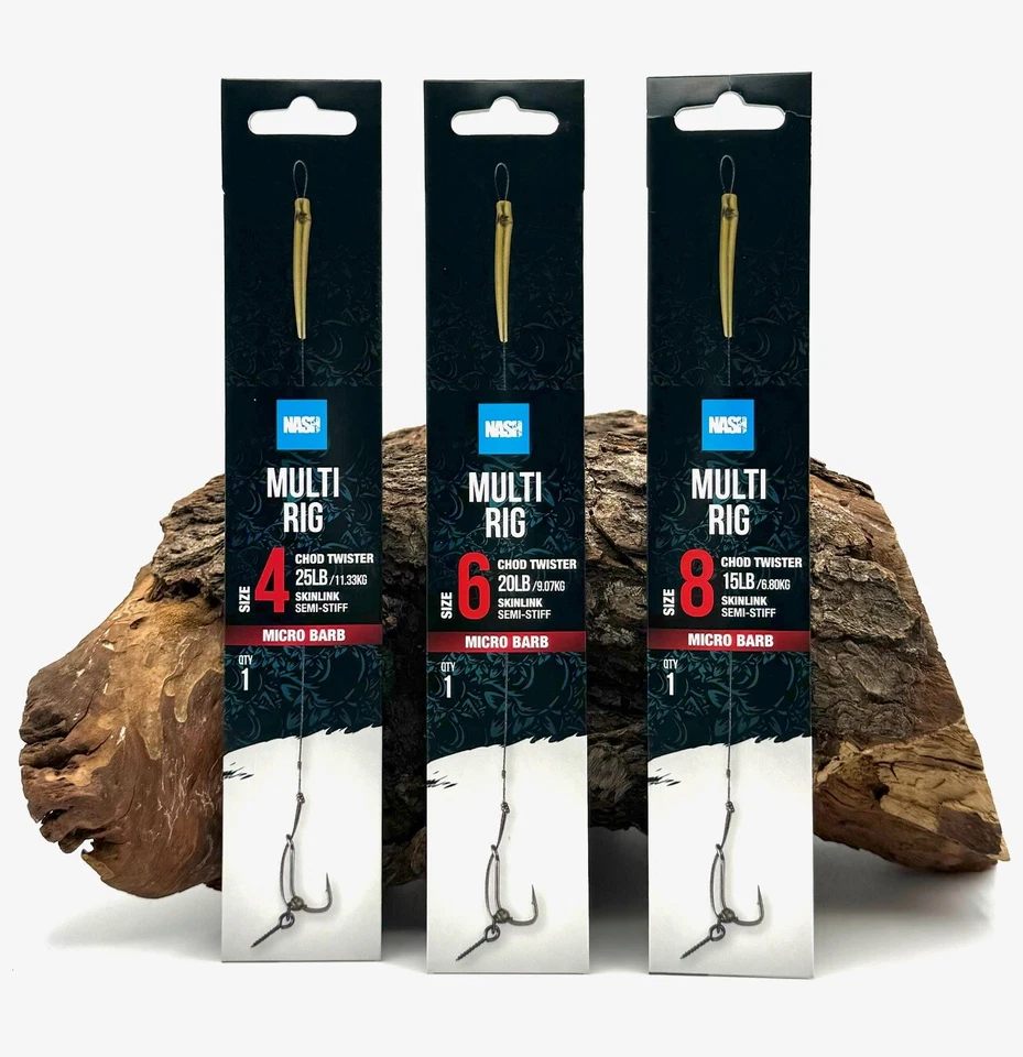 Nash Multi Rig Micro Barbed Size 2 4 6 8 Chod Twister Hook Karpfenrig - Bild 1 von 1