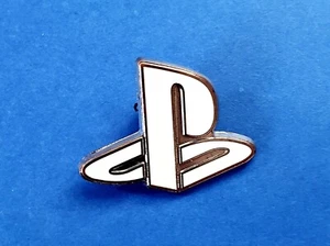 Sony Play Station Game Logo White Enamel Tie Tac Lapel/Hat Pin 1.5"x1" - Picture 1 of 3