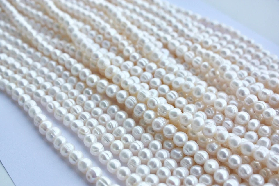 8-9 mm echt Zuchtperlen Strang Süßwasserperlen Schmuck Halskett - Bild 1 von 1