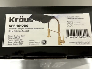 KRAUS KPF-1610BG Bolden Single-Handle Pull-Down Kitchen Faucet in Brushed Gold - Picture 1 of 2