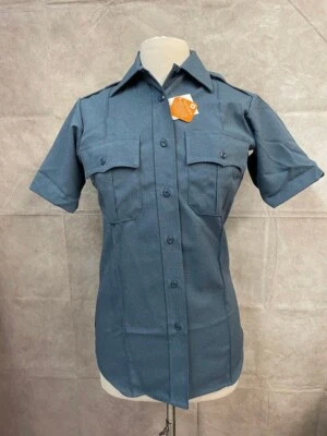 Camisa azul francés manga corta Elbeco TexTrop NanoTex talla 32 Foto 1 de 4