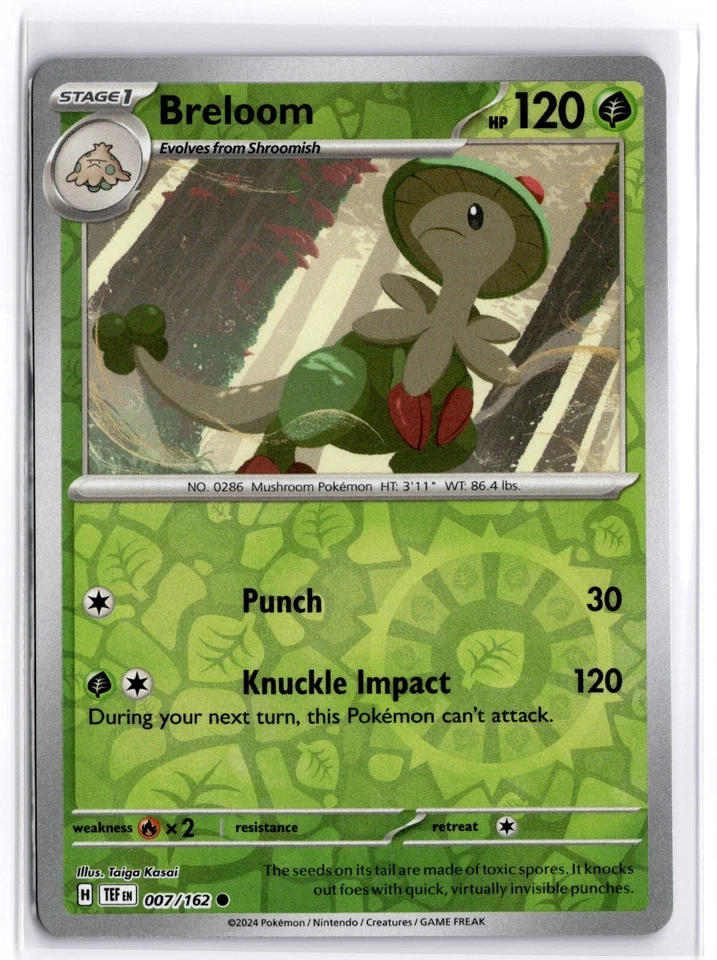 Pokemon TCG Breloom 007/162 Sv05: Temporal Forces Reverse Holo - Image 1 of 1