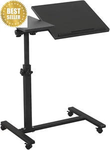 Rolling Laptop Desk – Adjustable Height, Mobile Laptop Cart & Wheels, 60x35x90cm - Picture 1 of 12