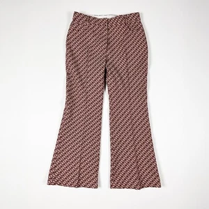 Stella McCartney Flared Leg Monogram Logo Embroidered Wool Cotton Trousers Pants - Picture 1 of 4