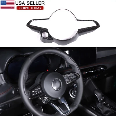 Carbon Fiber ABS Steering Wheel Panel Cover For Alfa Romeo Giulia /Stelvio 2020+ - Image 1 of 4