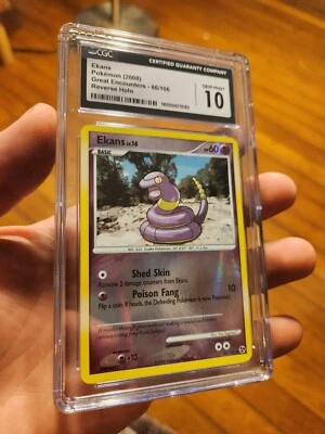 (POP 20) CGC 10 GEM MINT Pokemon D&P 66/106 Ekans Reverse Holo Card - Image 1 of 4
