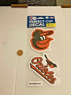 Wincraft Baltimore Orioles 4x4 Perfect Cut 2 Pack Rare Brand New - Image 1 of 2