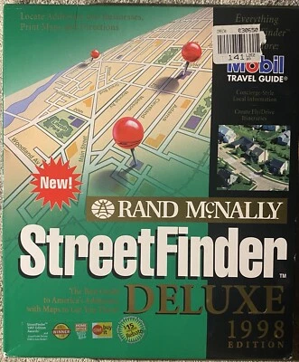 1998 Edition Rand McNally Street Finder Deluxe PC CD ROM WIN 95 Box Only - Image 1 of 2