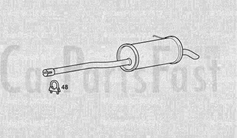 EXAU6153 rear left exhaust box Audi A6 2.5 diesel Saloon 11/1999A - Image 1 of 1