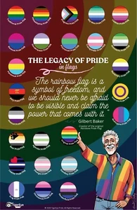 PÓSTER ORGULLO GAY LGBTQ 25 SÍMBOLOS DE ARTISTA TRANS, CONMEMORANDO A GILBERT BAKER - Imagen 1 de 1