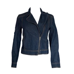 casual fitted denim moto jacket - Picture 1 of 4