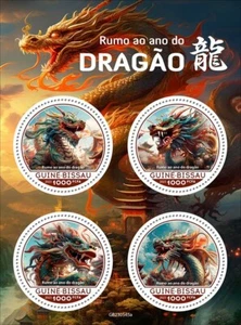 2024 02 - GUINEA BISSAU - DRAGON YEAR         4V  complet set    MNH ** - Picture 1 of 1