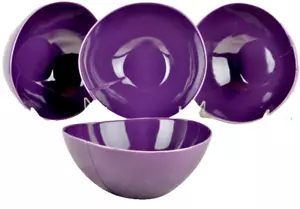 DIANE VON FURSTENBERG DVF Pebblestone Eggplant Soup Cereal Bowl Set/4 New - Picture 1 of 5