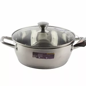 David Burke Regency 5.9 Quart Chef's Pan Casserole Pot with Lid Stainless Steel - Picture 1 of 2