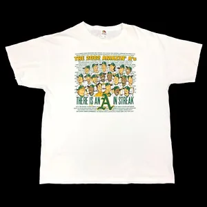 Vintage 2002 Amazing Oakland A's Caricature Tee T Shirt XL White MLB B1 - Picture 1 of 5