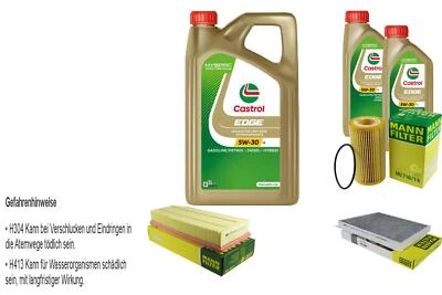 KIT D'INSPECTION FILTRE HUILE CASTROL 7L 5W30 pour Mercedes-Benz classe C W203 - Photo 1/4