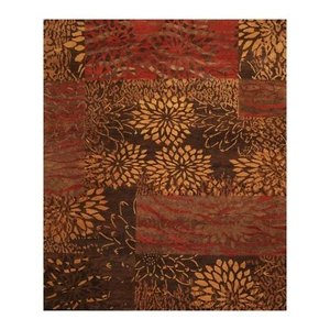 7'11"x 9'11" Hand Knotted Wool Auth. Tamarian Modern Tibetan Area Rug Brown - Picture 1 of 9
