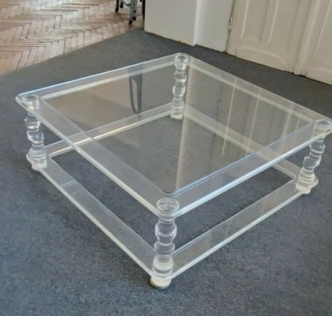 Coffee table in Lucite structure and glass by the French house Maison Romeo Cover