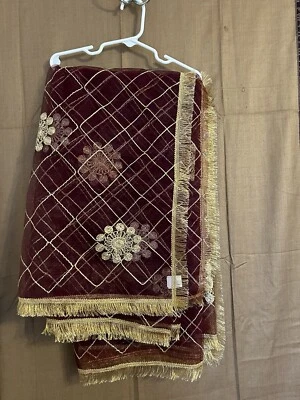 Duppata de red para mujer con cordones 4 caras color-maroom Foto 1 de 4