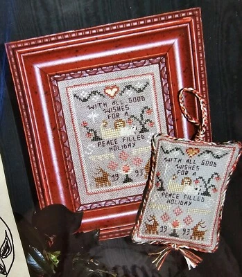 Homespun Elegance 年度圣诞采样器和平采样器十字绣套件 — 第 1/4 张图片