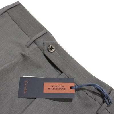Zanella NWT Stretch Dress Pants Size 32 US Parker In Gray Melange Wool Blend - Image 1 of 4