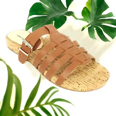 ISAAC MIZRAHI LIVE SANDALIA SIN CORDONES de cuero marrón para mujer talla 6,5 Foto 1 de 4