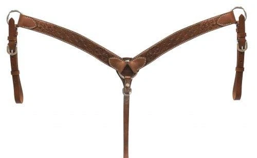 Showman Pony Size Floral Tooled Leather Western Breast Collar Horse Tack