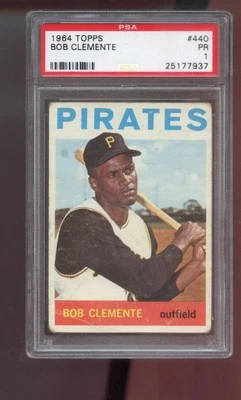 Бейсбольная карточка 1964 Topps No440 Roberto Clemente Bob Clemente PSA оценка 1 Pirates - Изображение 1 из 2