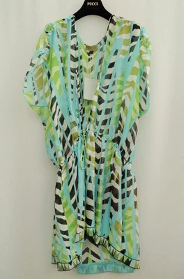 Vestido Nuevo EMILIO PUCCI Estampado Seda Caftán UK12 US8 IT44 Foto 1 de 4