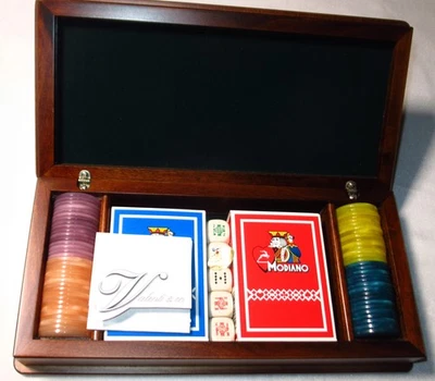 Box Spielset Geschenk Chips Chips Euro Poker Perlmutt Casino Karten - Bild 1 von 4